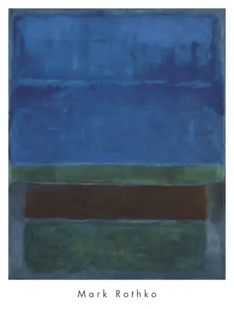 Blauw, groen en bruin Mark Rothko Print