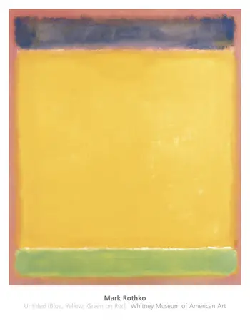 Untitled (bleu, jaune, vert sur ​​rouge) affiche Mark Rothko