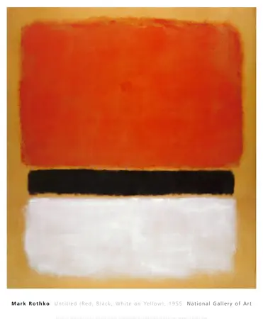 Untitled (Rood, Zwart, Wit op Geel) Mark Rothko Print