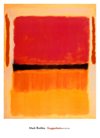 Untitled (viola, nero, arancio, giallo su fondo bianco e rosso) Stampe di Mark Rothko